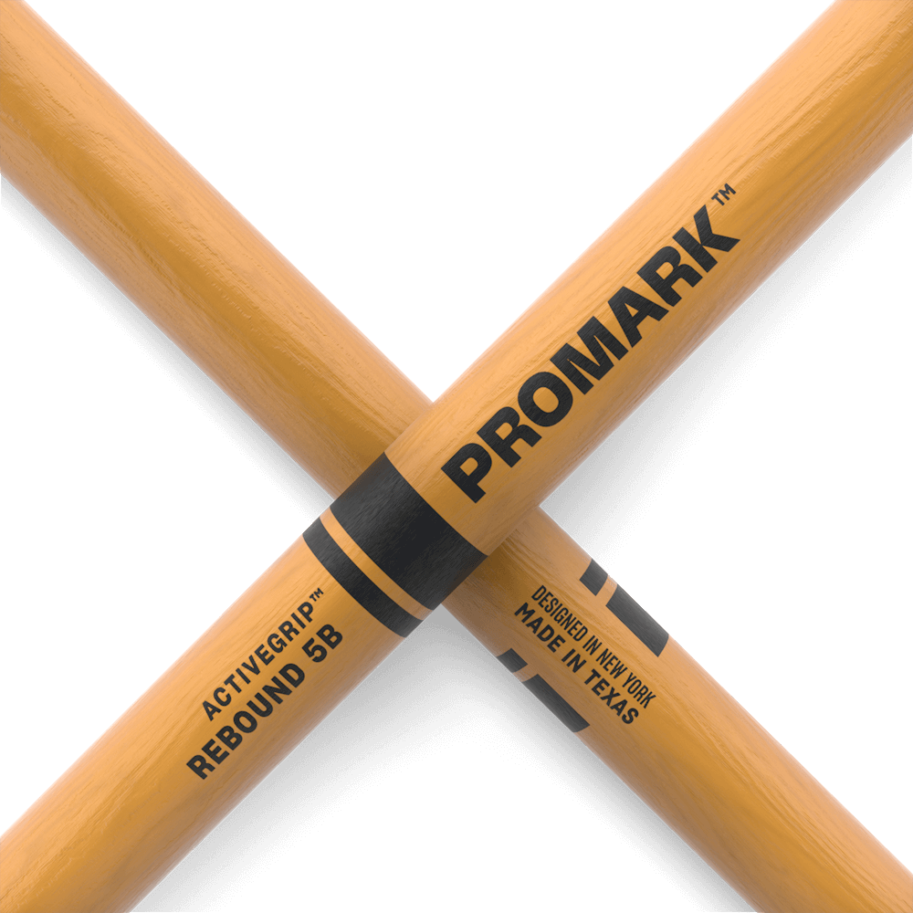 Promark Rebound 5B ActiveGrip Clear Hickory Drumstick Acorn Wood Tip