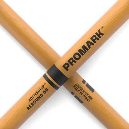 Promark Rebound 5B ActiveGrip Clear Hickory Drumstick Acorn Wood Tip
