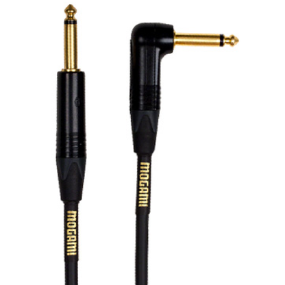 Mogami 3 ft Gold Straight End to Right Angle Instrument R Cable