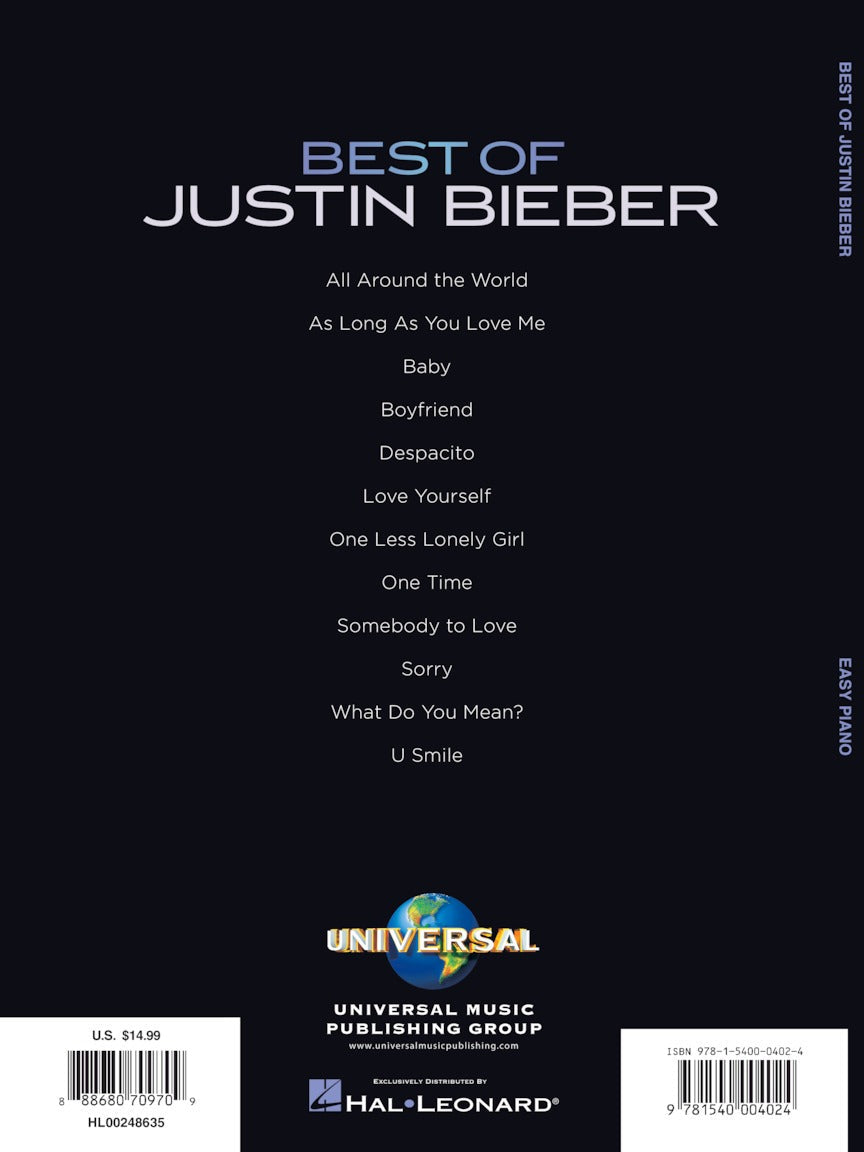 Best of Justin Bieber Easy Piano
