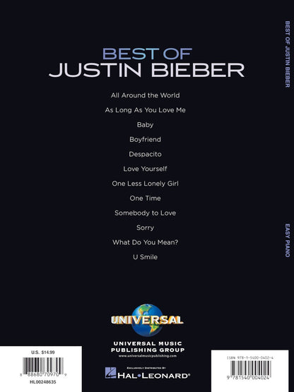 Best of Justin Bieber Easy Piano