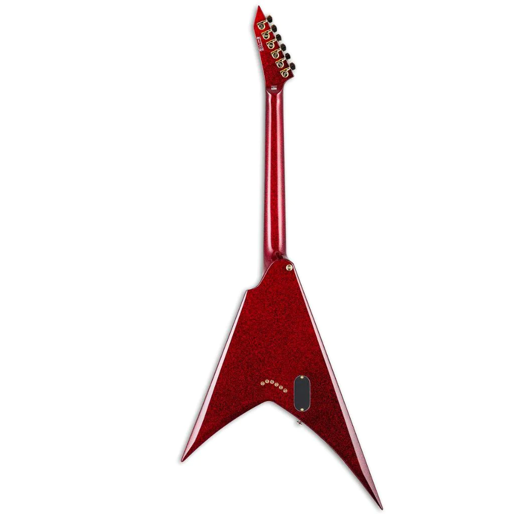 ESP LTD Kirk Hammett Signature V Electric Guitar in Red Sparkle