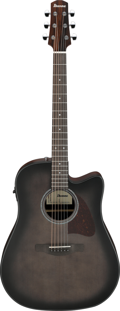 Ibanez AAD70CE Acoustic Guitar in Transparent Charcoal Burst Low Gloss Top, Natural Open Pore Back and sSdes