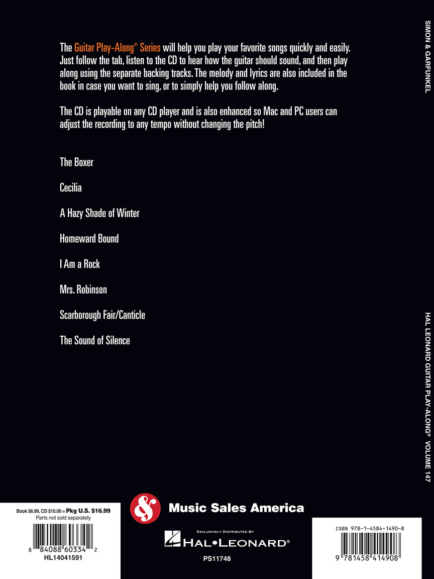 Simon & Garfunkel Guitar Play Along Volume 147 Tab