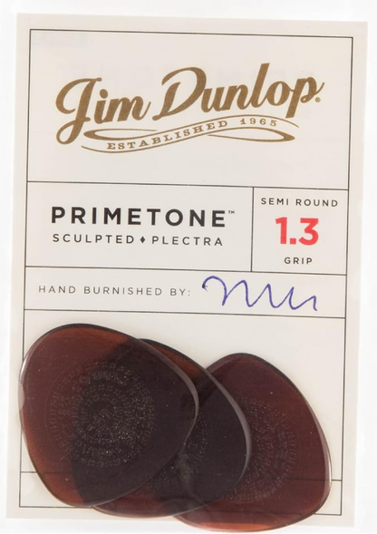 Jim Dunlop Primetone Semi Round Grip Guitar Picks 1.3mm 3 Pack