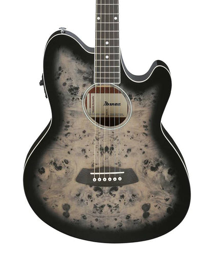 Ibanez TCY10PA Electric Acoustic Guitar in Transparent Brown Black Burst High Gloss