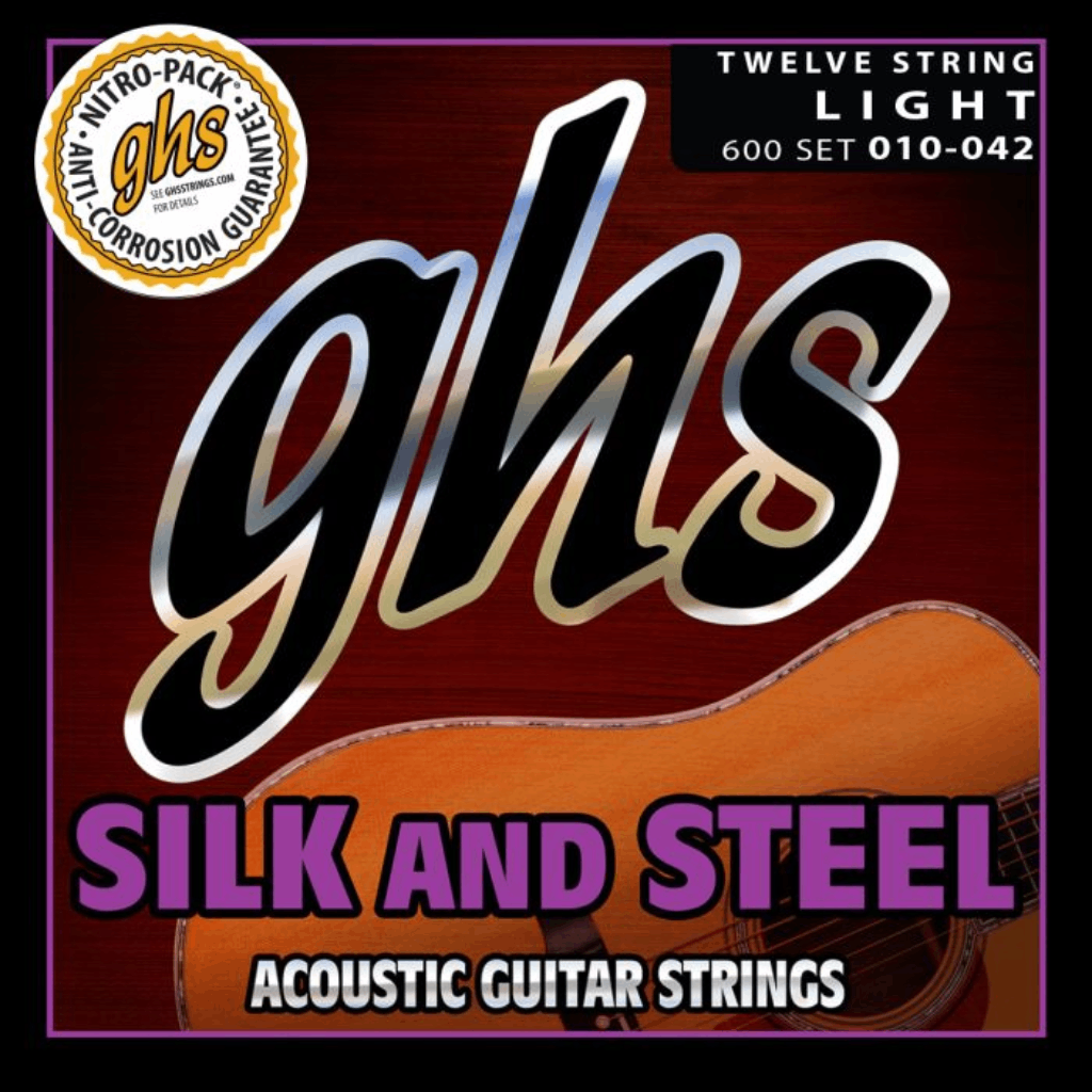 GHS 600 Silk and Steel 12 String Acoustic Guitar Strings 10-42 Gauge