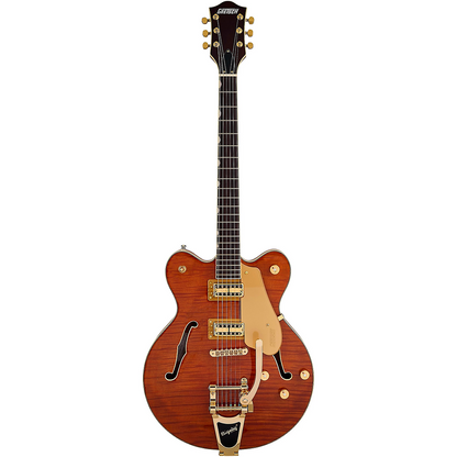 Gretsch Electromatic™ LTD Flame Okoume Broadkaster Double Cut with Bigsby in Roundup Orange