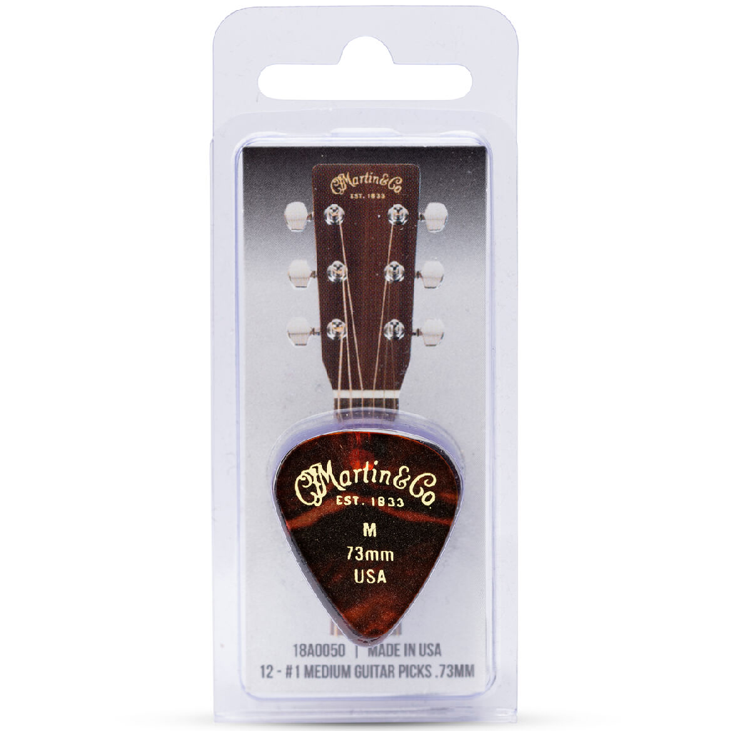 Martin Celluloid Faux Tortoise Picks .73mm 12 Pack