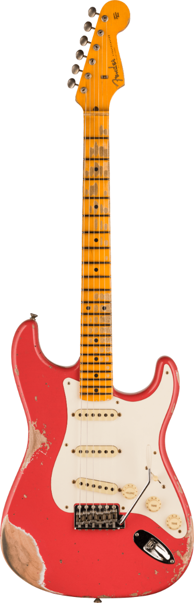 Fender Custom Shop 1957 Stratocaster Heavy Relic Electric Guitar in Aged Fiesta Red