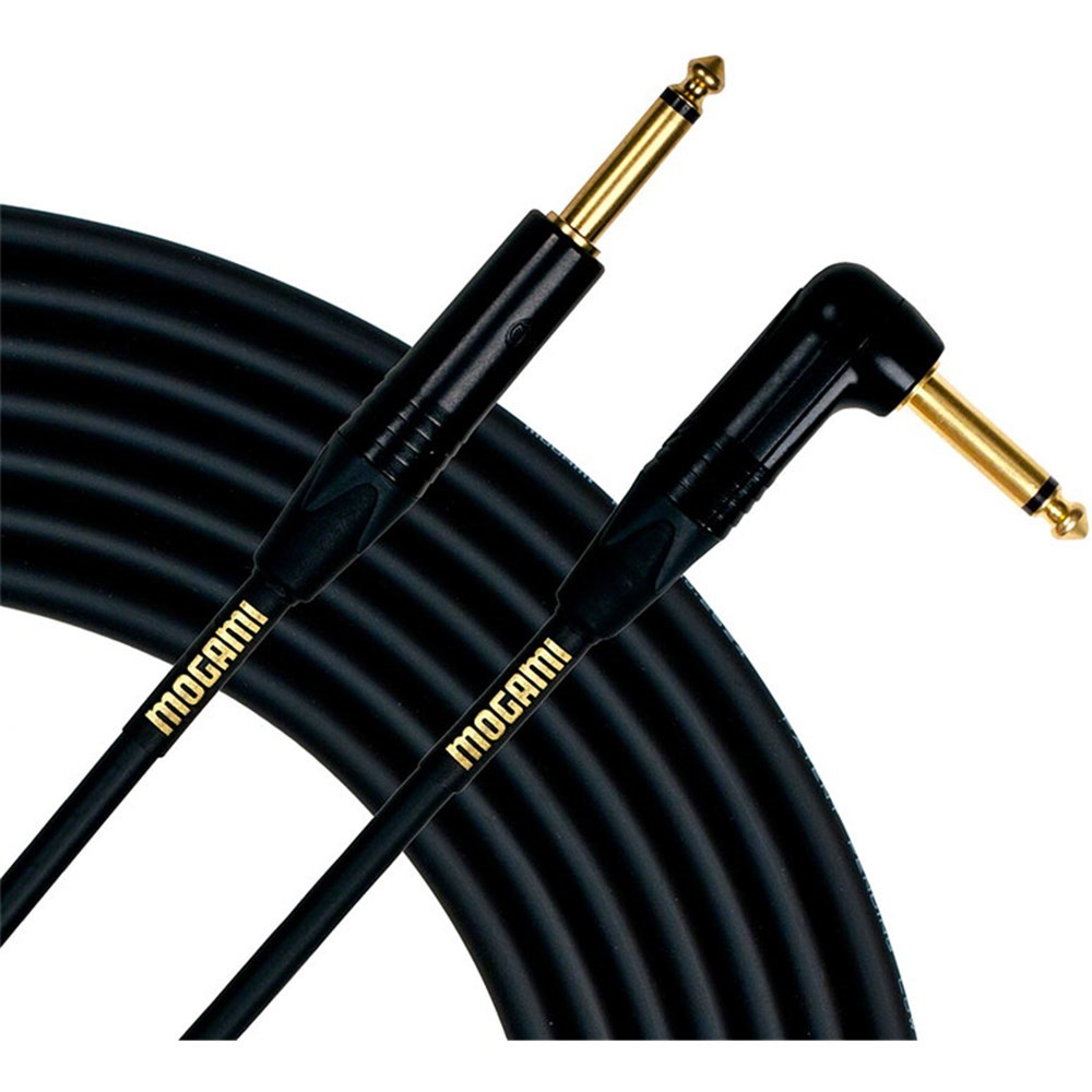 Mogami 6 ft Gold Straight End to Right Angle Instrument R Cable