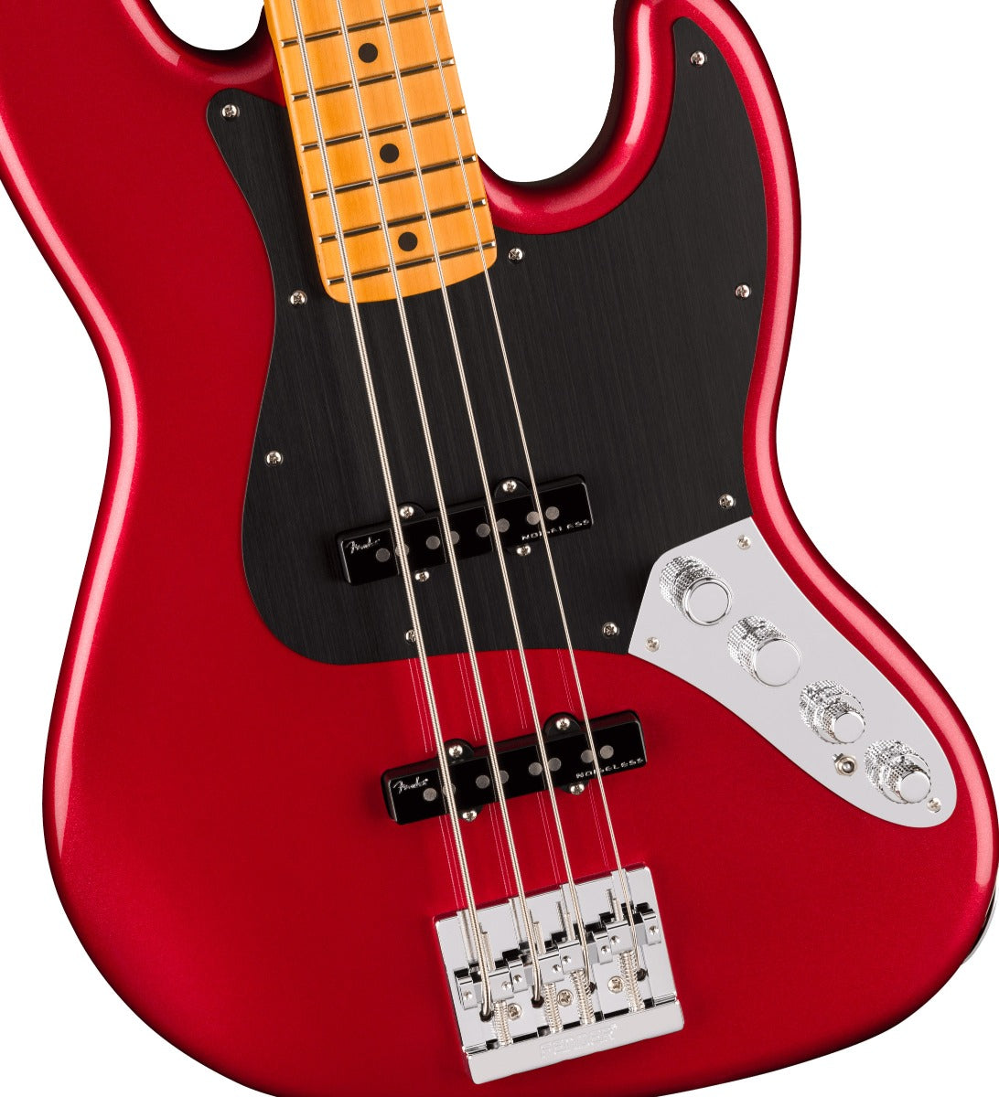 Fender American Ultra II Jazz Bass, Maple Fingerboard in Sinister Red