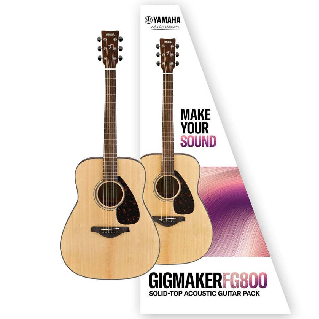 Yamaha GIGMAKERFG800 Solid Top Acoustic Guitar Pack in Matte Finish