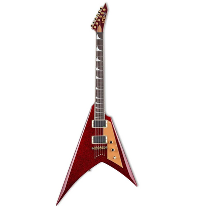 ESP LTD Kirk Hammett Signature V Electric Guitar in Red Sparkle