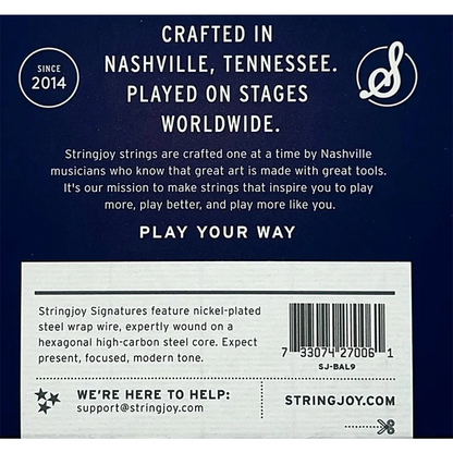 Stringjoy Signatures Balanced Super Light Nickel Wound Electric Guitar Strings 9-42 Gauge