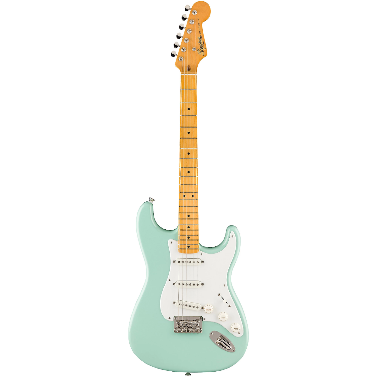 Squier Classic Vibe '50s Stratocaster HT Electric Guitar, Maple Fingerboard in Surf Green