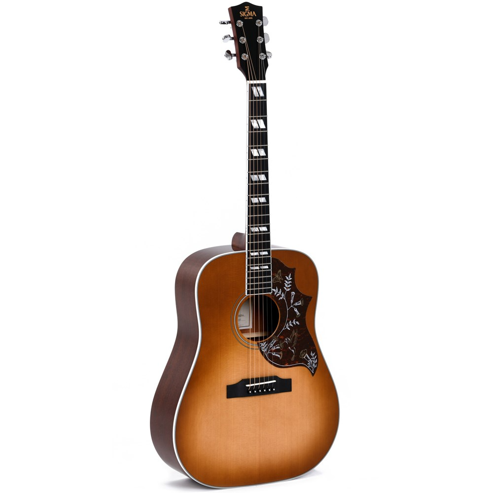Sigma DM-SG5 Square Shoulder Electric Acoustic Guitar in Heritage Cherry Sunburst