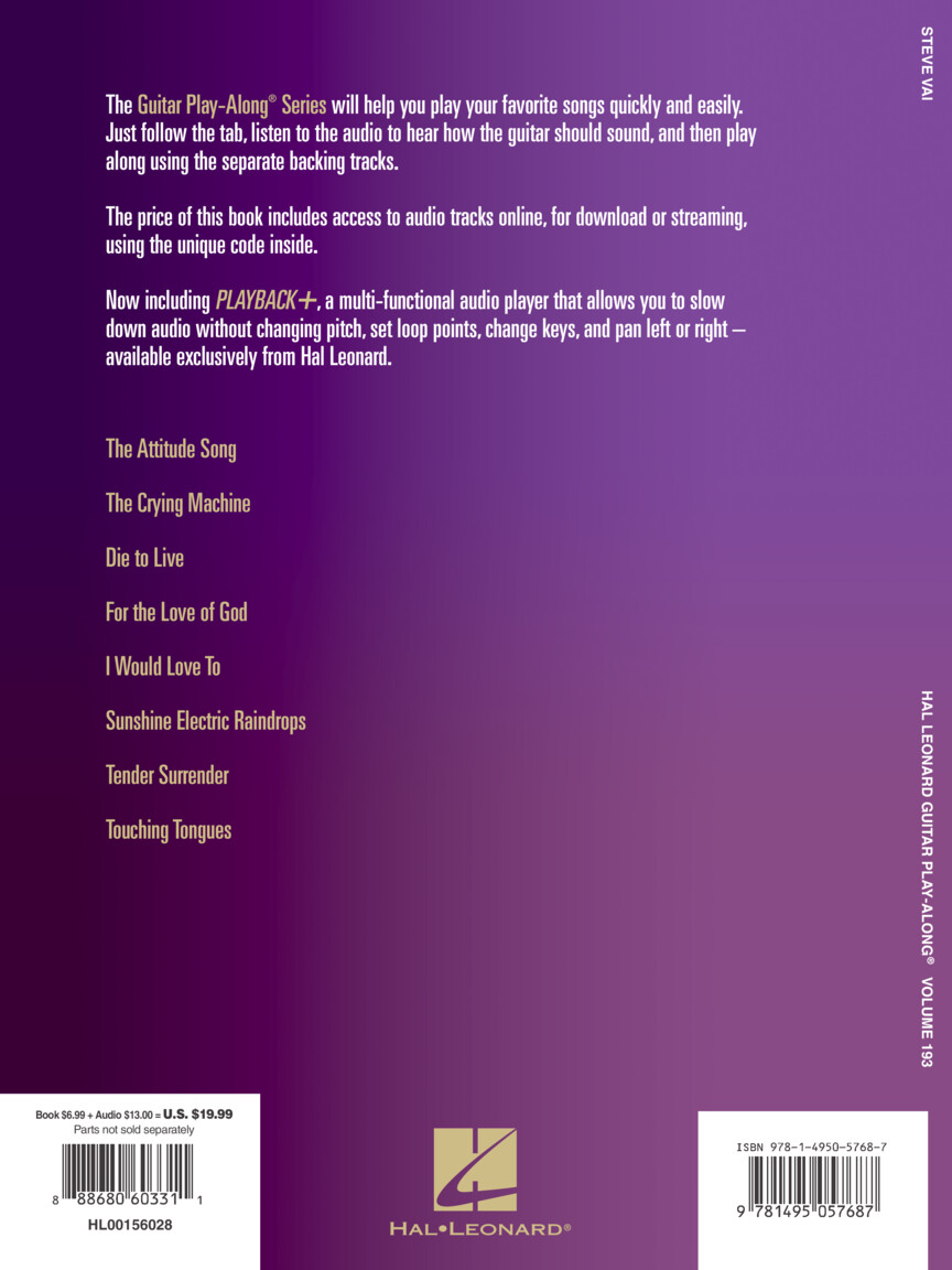 Steve Vai Guitar Play Along Volume 193 Tab
