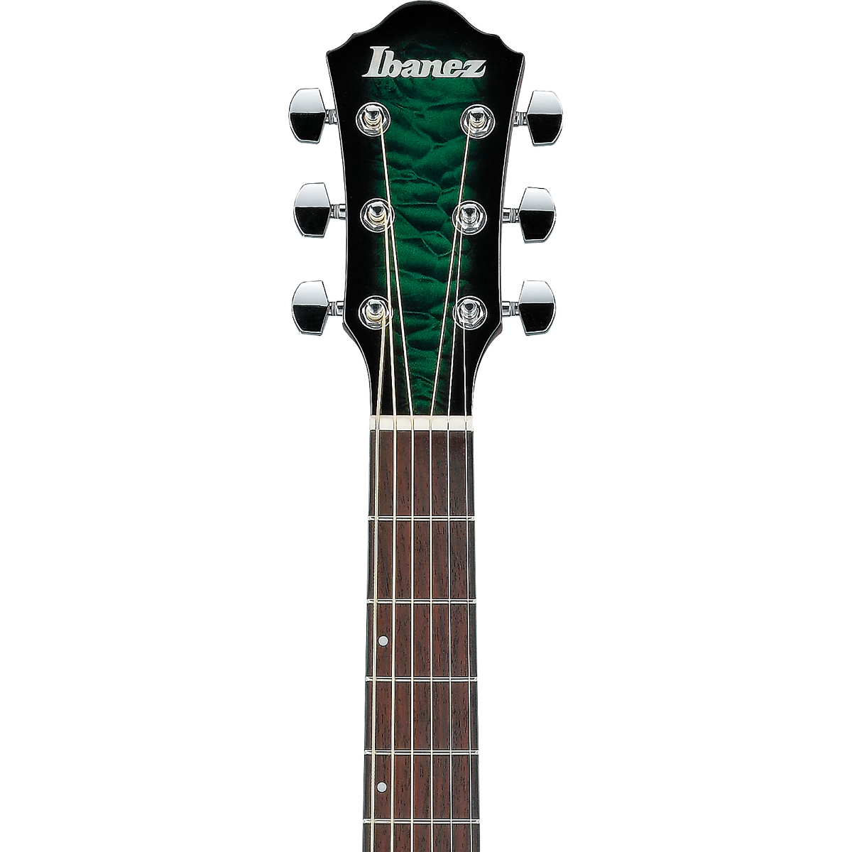 Ibanez AEWC16QA Acoustic Guitar in Transparent Emerald Burst High Gloss top, Natural High Gloss back and sides