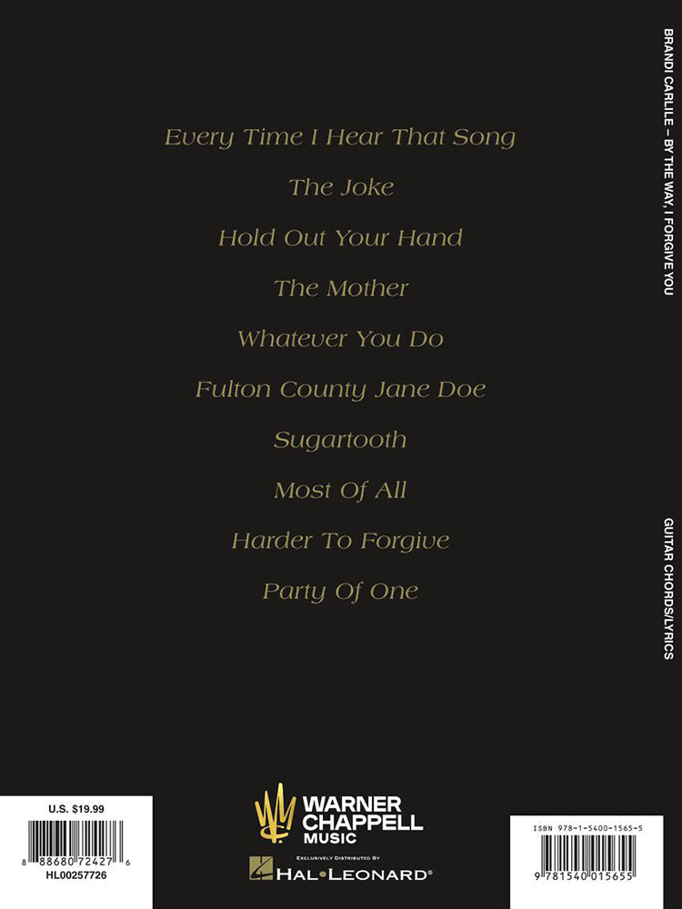 Brandi Carlile By The Way I Forgive You Chord Songbook
