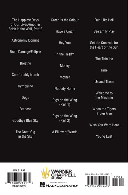 Pink Floyd Guitar Chord Songbook
