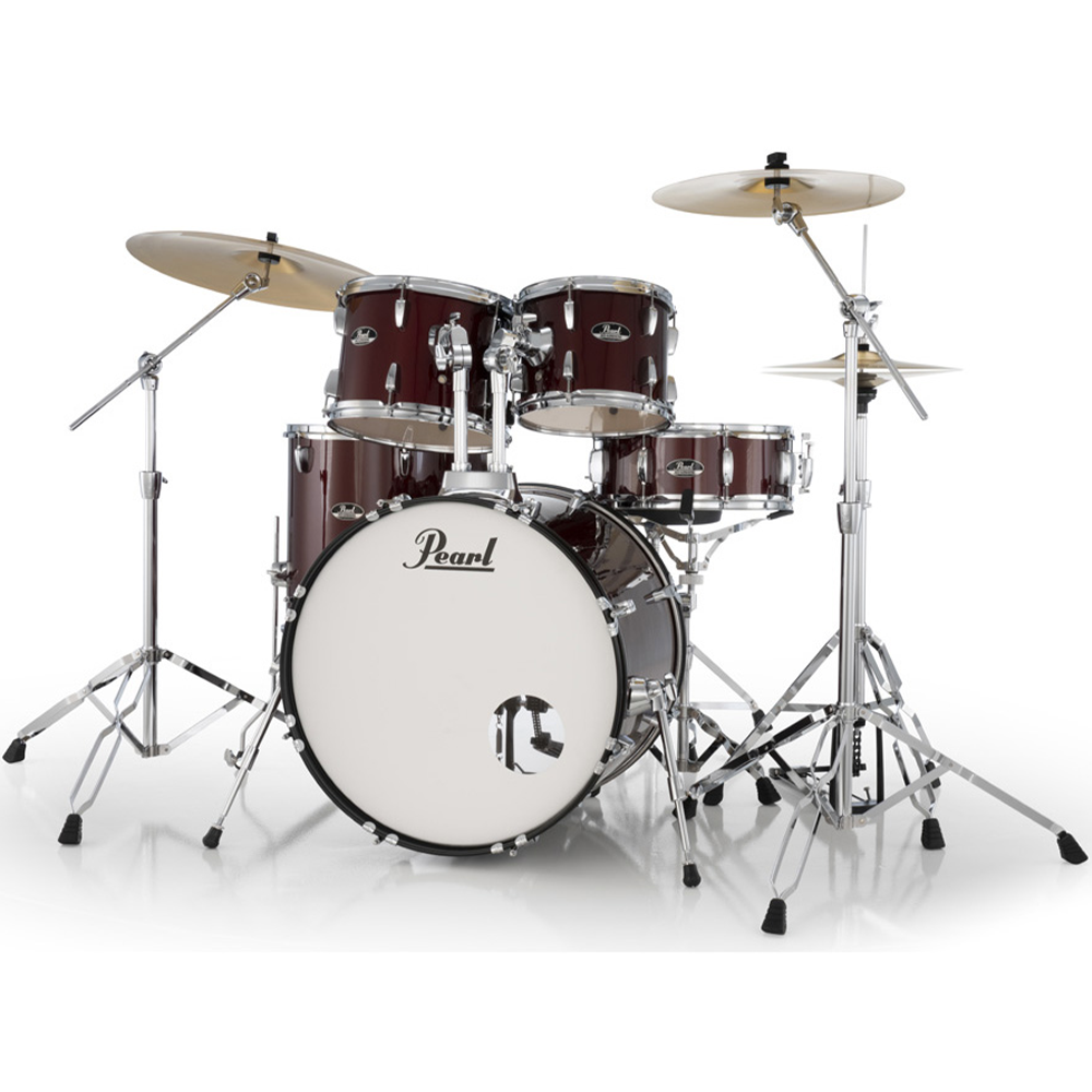 Pearl Roadshow-Plus 5-Piece Drum Kit with Cymbal Pack in Red Wine