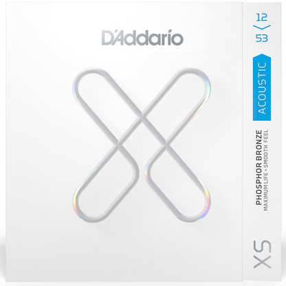 D'Addario XS Coated Phosphor Bronze Acoustic Guitar Strings 12-53 Light Gauge