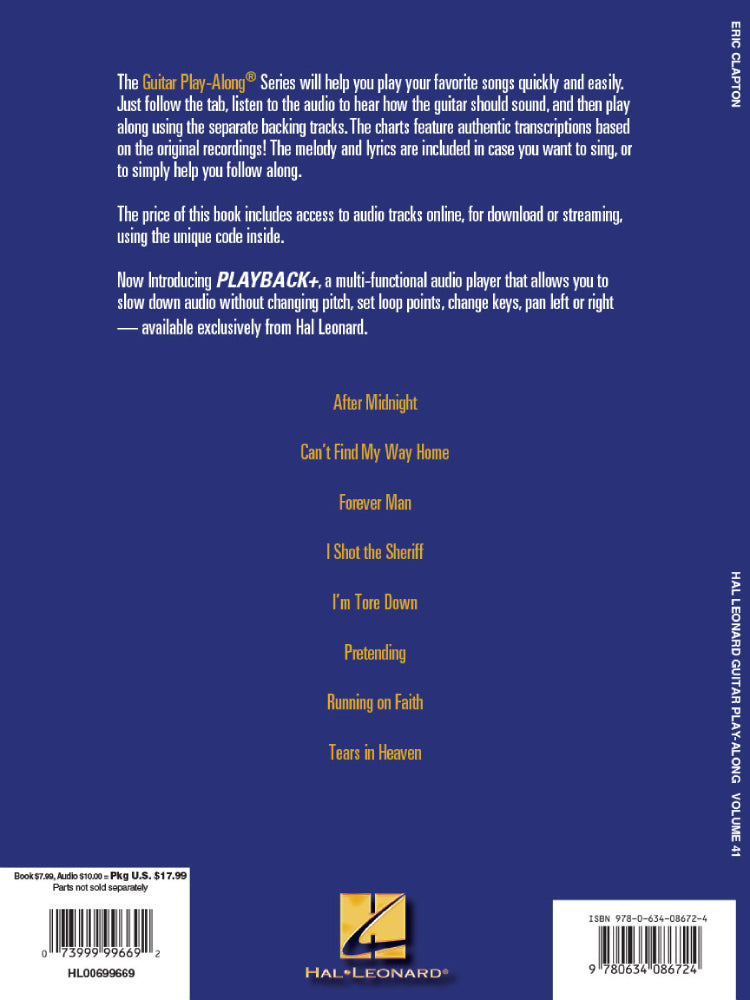 Eric Clapton Guitar Play Along Volume 41 Bk/Ola
