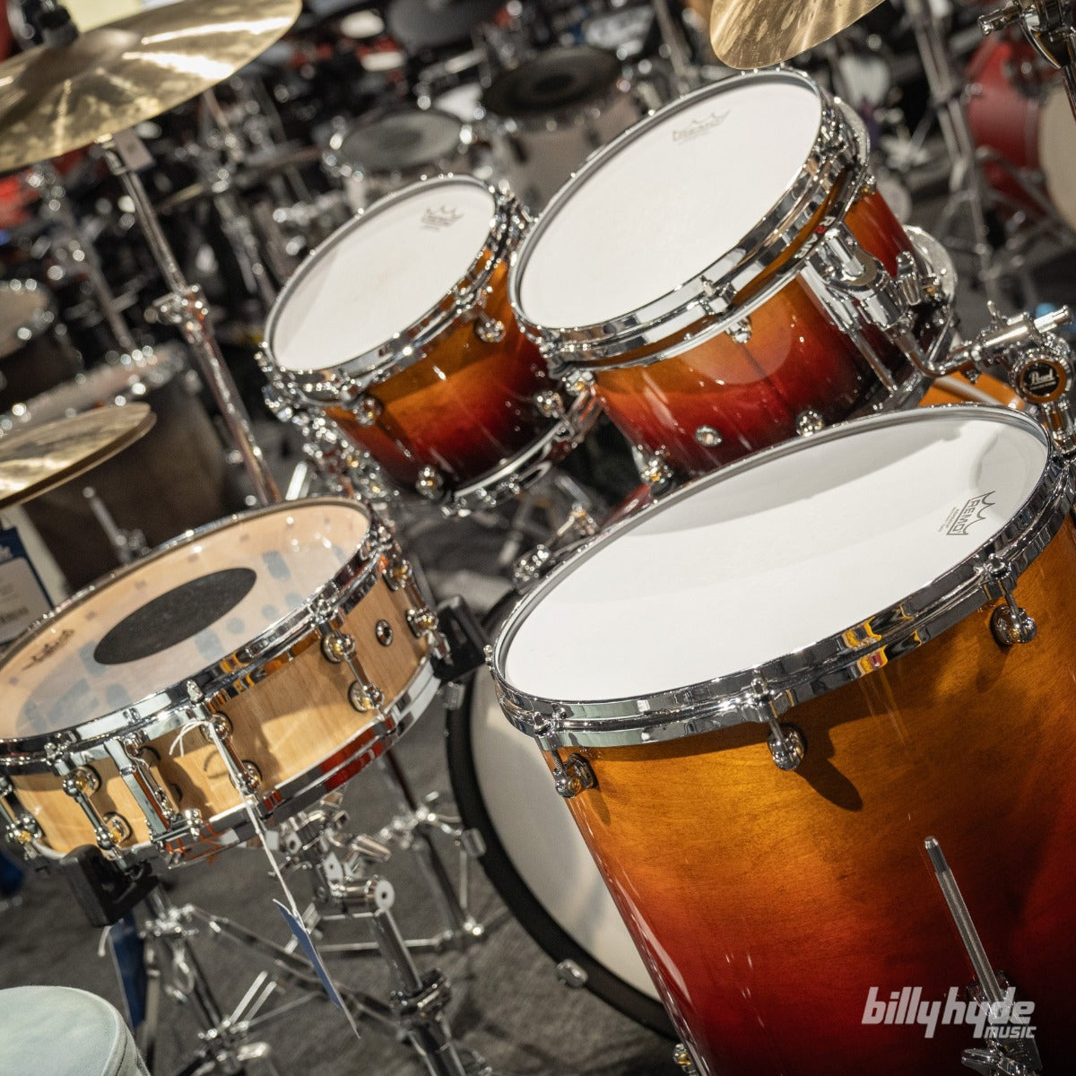 Pearl Reference One 22" 4-Piece Shell Pack with L-Arm Mounts  in Cherry Amber Fade