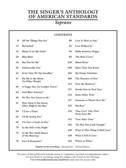 The Singer's Anthology of American Standards Soprano Edition BK/OLA
