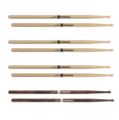 Promark Rebound 5A Lacquered Hickory Drumstick 4 Pack