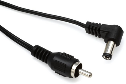CIOKS 1015 Type 1 5,5 & 2,1mm Centre Negative DC Plug L shape 15cm in Black