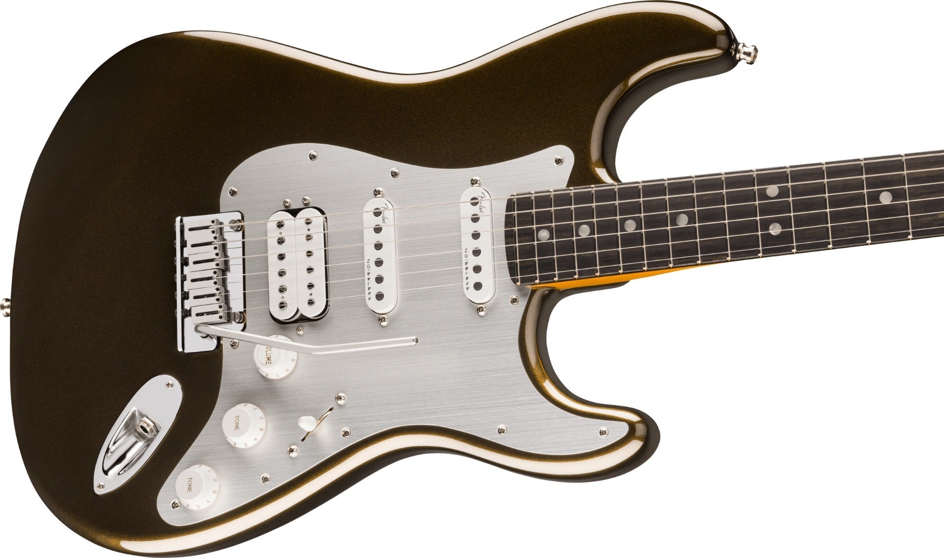 Fender American Ultra II Stratocaster HSS, Ebony Fingerboard in Texas Tea