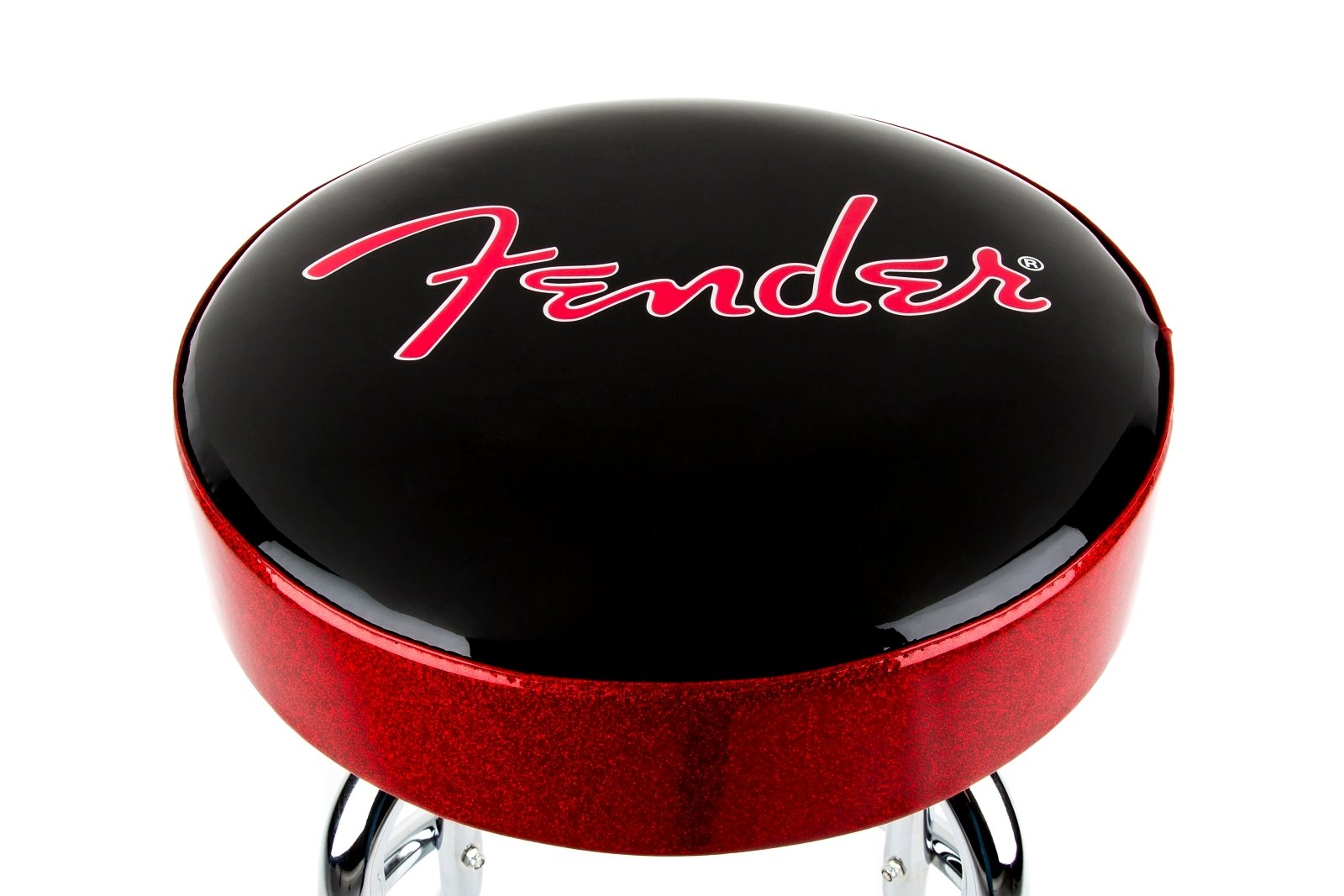 Fender® Red Sparkle Logo Barstool in Black/Red Sparkle 24"