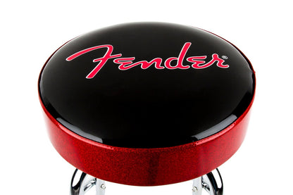 Fender® Red Sparkle Logo Barstool in Black/Red Sparkle 24"