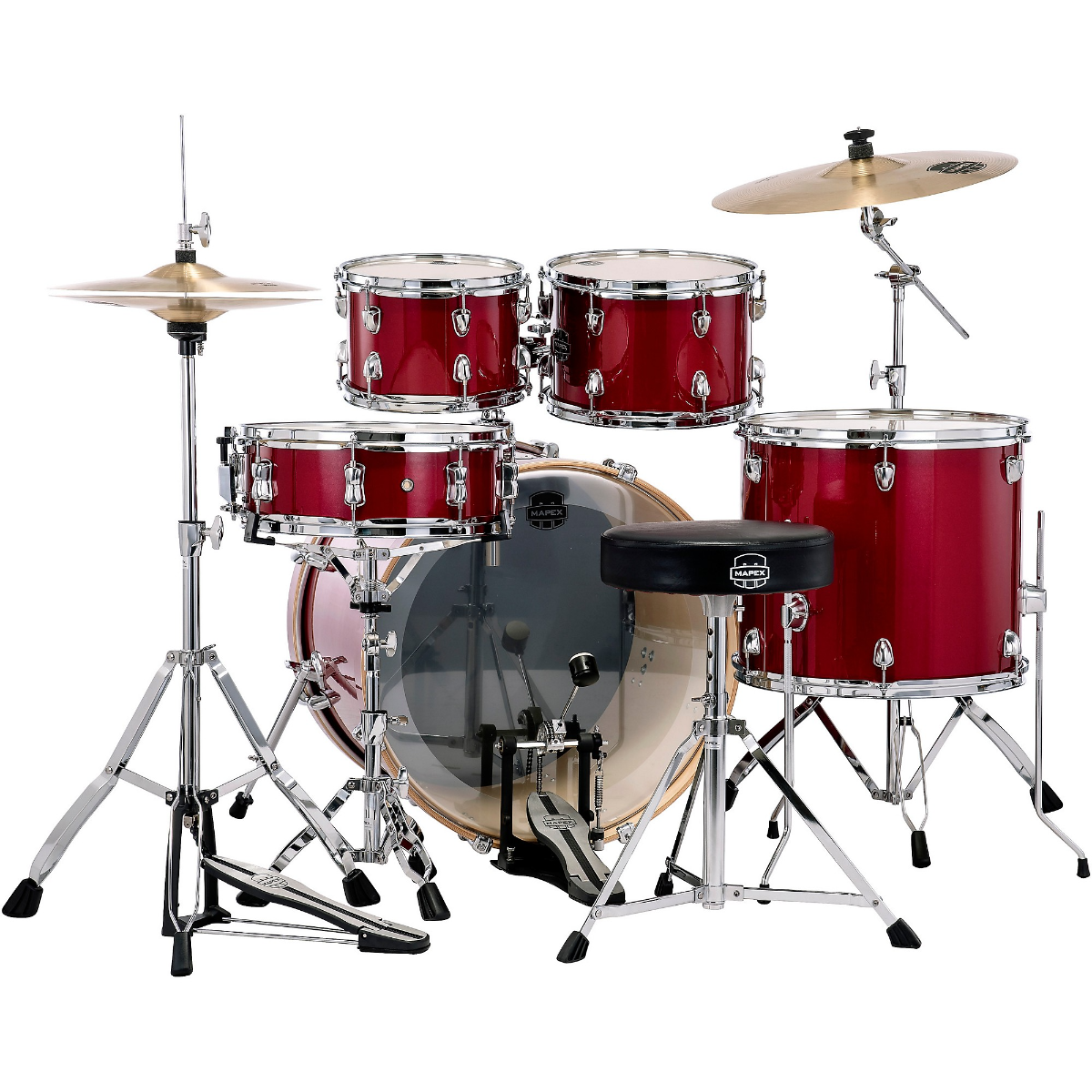 Mapex Venus 5 Piece Fusion Drum Set in Crimson Red Sparkle