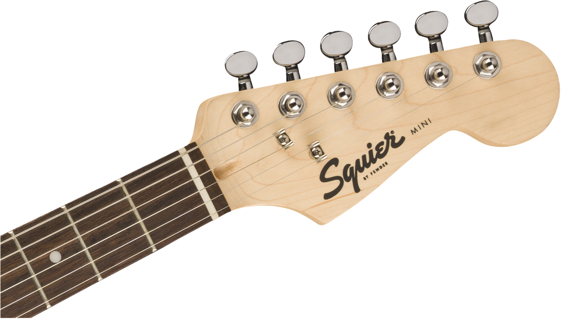 Squier FSR Mini Stratocaster, Laurel Fingerboard, White Pickguard in Competition Orange