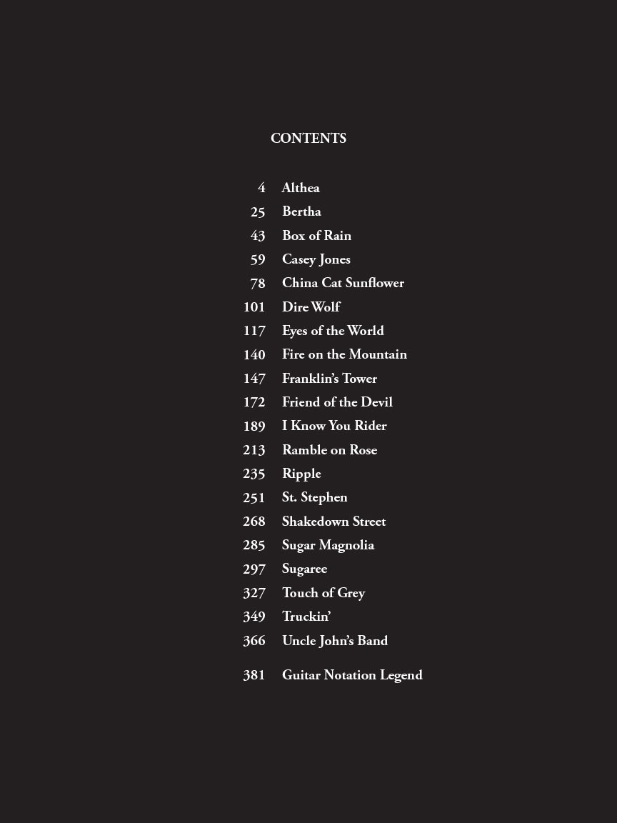Grateful Dead Guitar Anthology Guitar Recorded Versions Tab