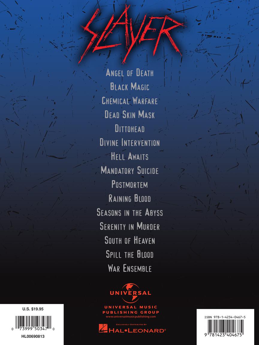 Slayer Guitar Collection Guitar Recorded Versions Softcover Tab