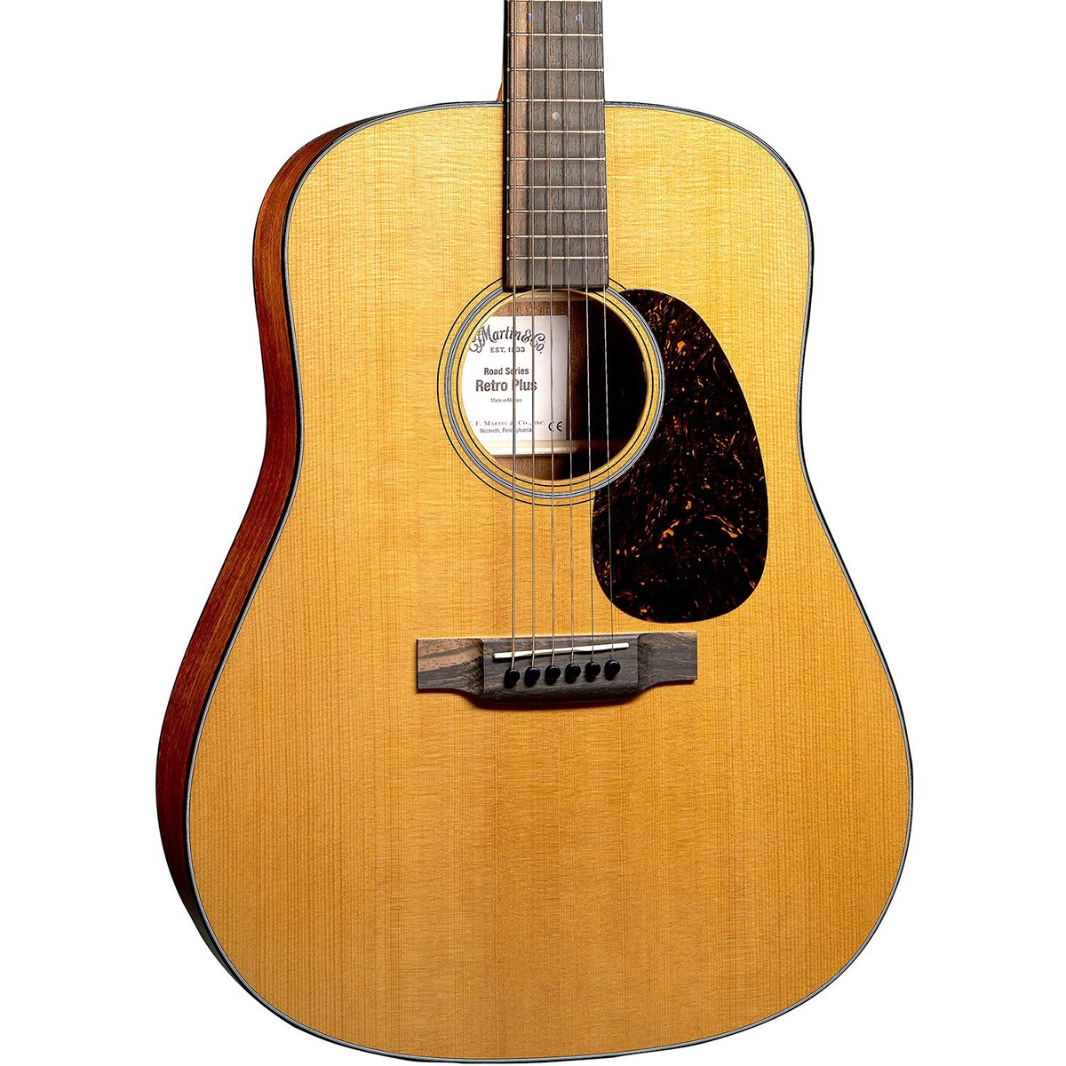 Martin DE Retro Plus Mahogany Road Series Acoustic Electric Guitar in Natural Aging Toner
