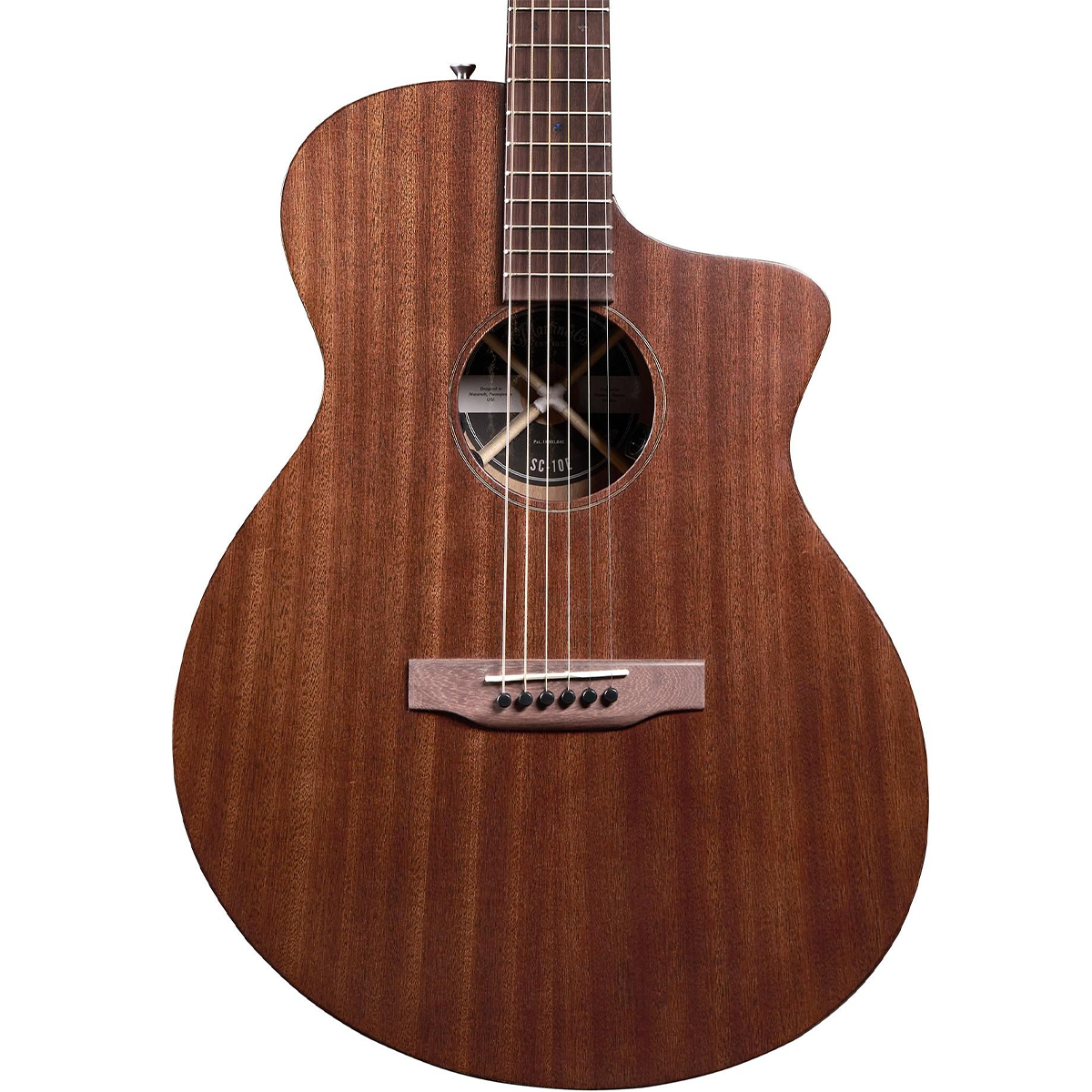 Martin Road Series SC-10E Modern Sapele Acoustic Electric Guitar in Dark Mahogany