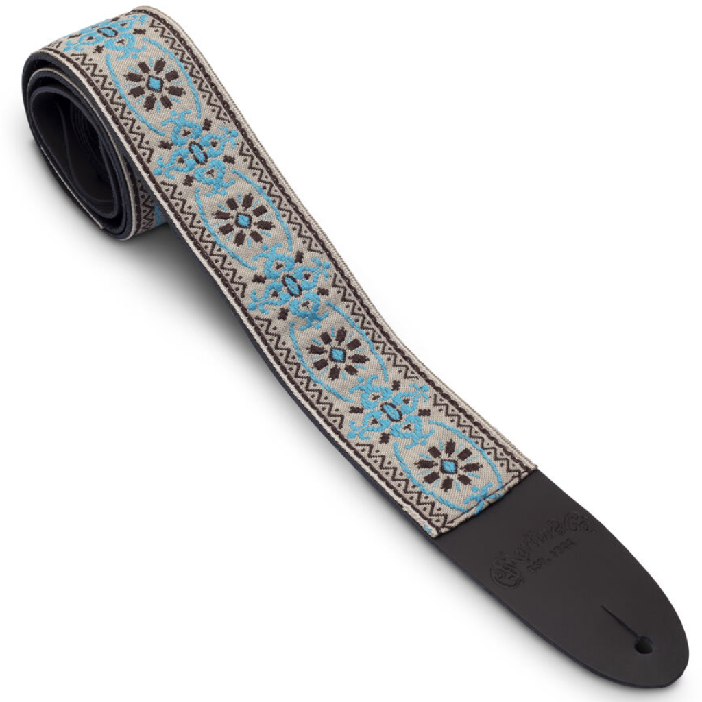 Martin Retro Woven Strap Leather Ends in Blue