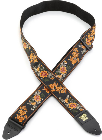 Ernie Ball Classic Jacquard Guitar Or Bass Strap in Tangerine Blossom