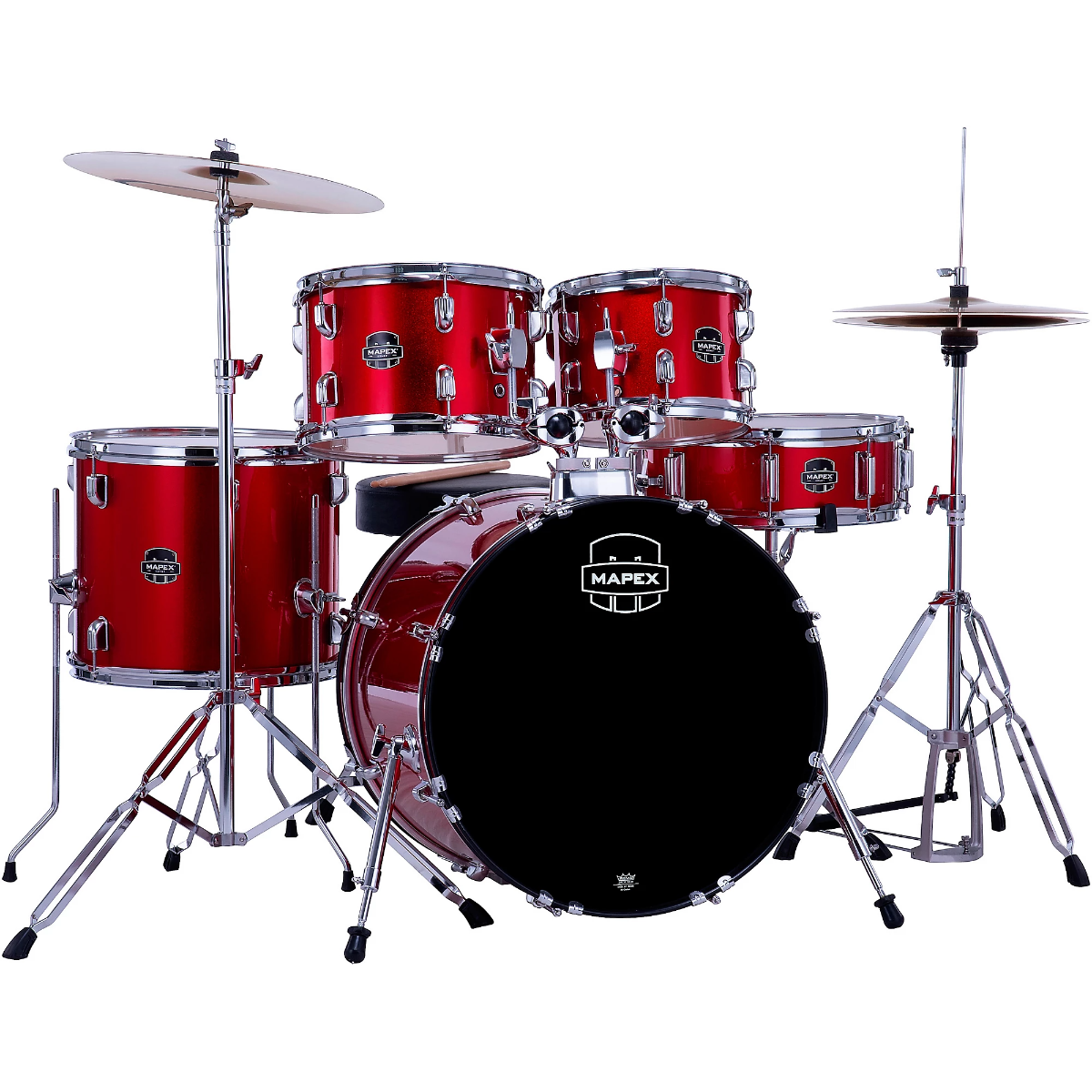 Mapex Comet 5-Piece Rock Drum Kit (22" Bass Drum) w/Cymbals and Hardware in Infra Red