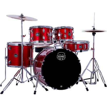 Mapex Comet 5-Piece Rock Drum Kit (22" Bass Drum) w/Cymbals and Hardware in Infra Red