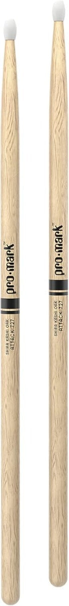 Promark Attack 727 Lacquered Shira Kashi Oak Nylon Tip DrumSticks