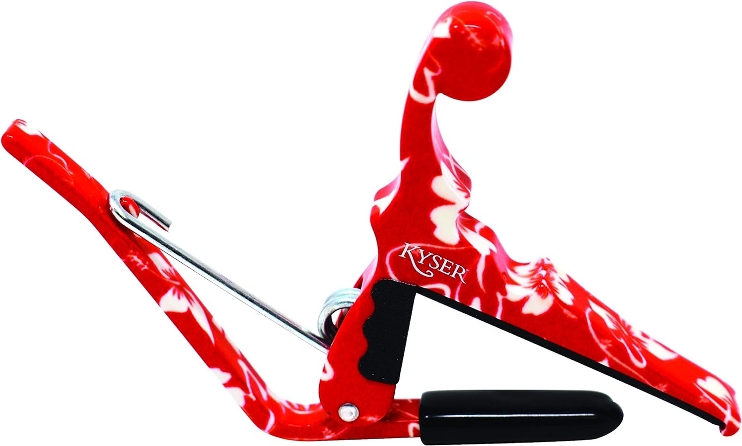 Kyser Quick Change Capo for Ukulele in Red Hibiscus