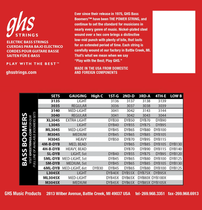 GHS 3035  Bass Boomers Guitar Strings 50-107 Gauge