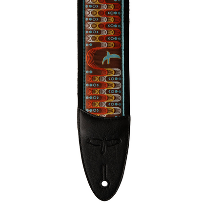 PRS 2.4” Padded Guitar Strap with FLASH Custom Jacquard Birds Wavelength in Blue