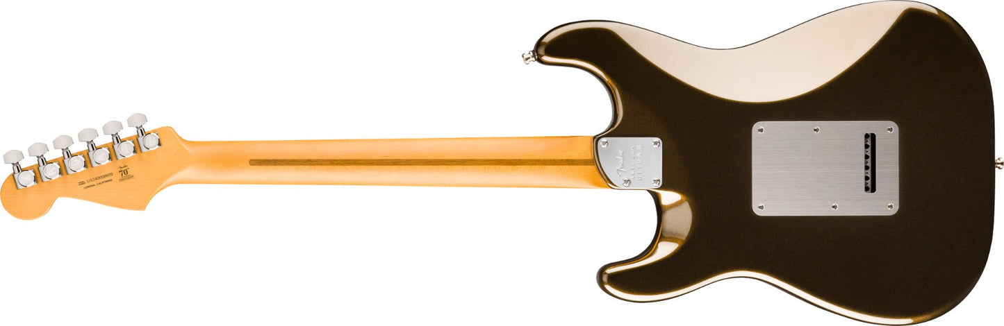 Fender American Ultra II Stratocaster HSS, Ebony Fingerboard in Texas Tea